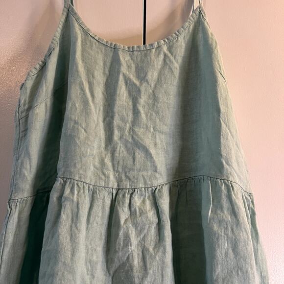 Valentina Naldi 100% linen mini dress in light green size L Large - Picture 4 of 8
